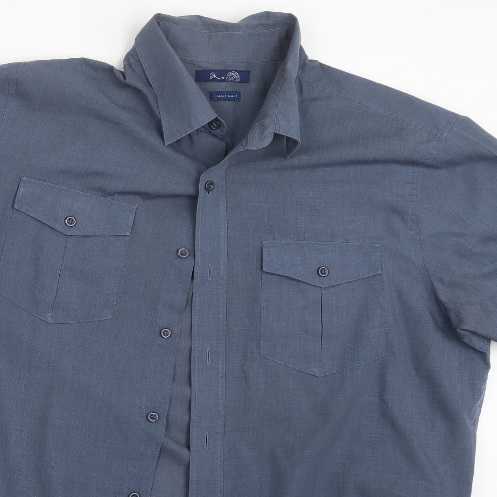 BHS Mens Blue    Button-Up Size L