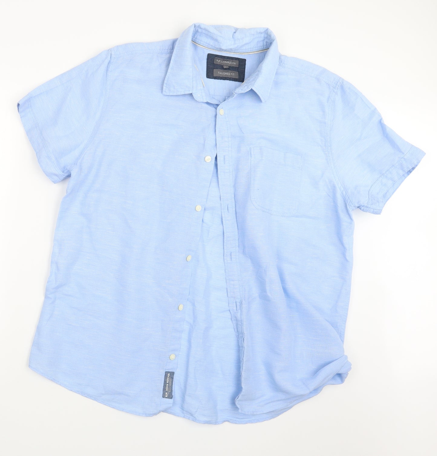 RJR.John Rocha Mens Blue    Button-Up Size XL