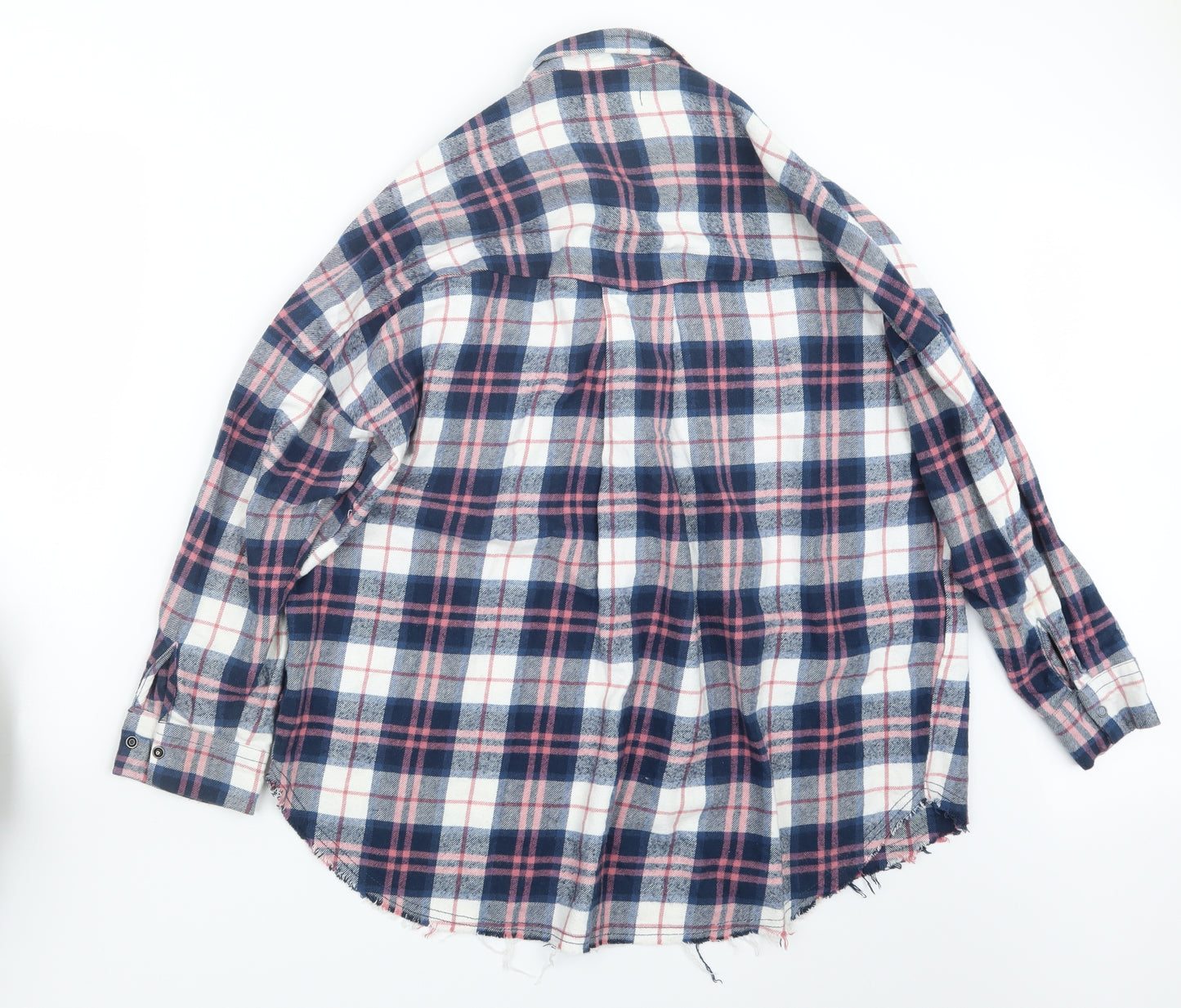 STR Womens Blue Check  Basic Button-Up Size M