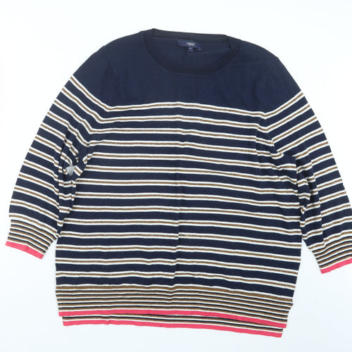 NEXT Womens Blue Striped Knit Pullover Jumper Size 18