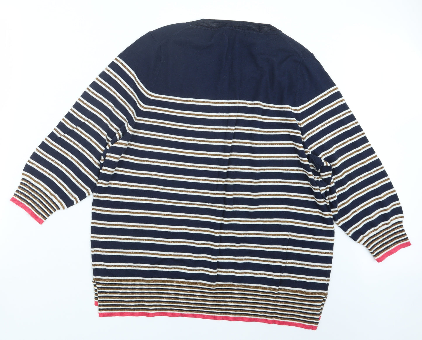 NEXT Womens Blue Striped Knit Pullover Jumper Size 18