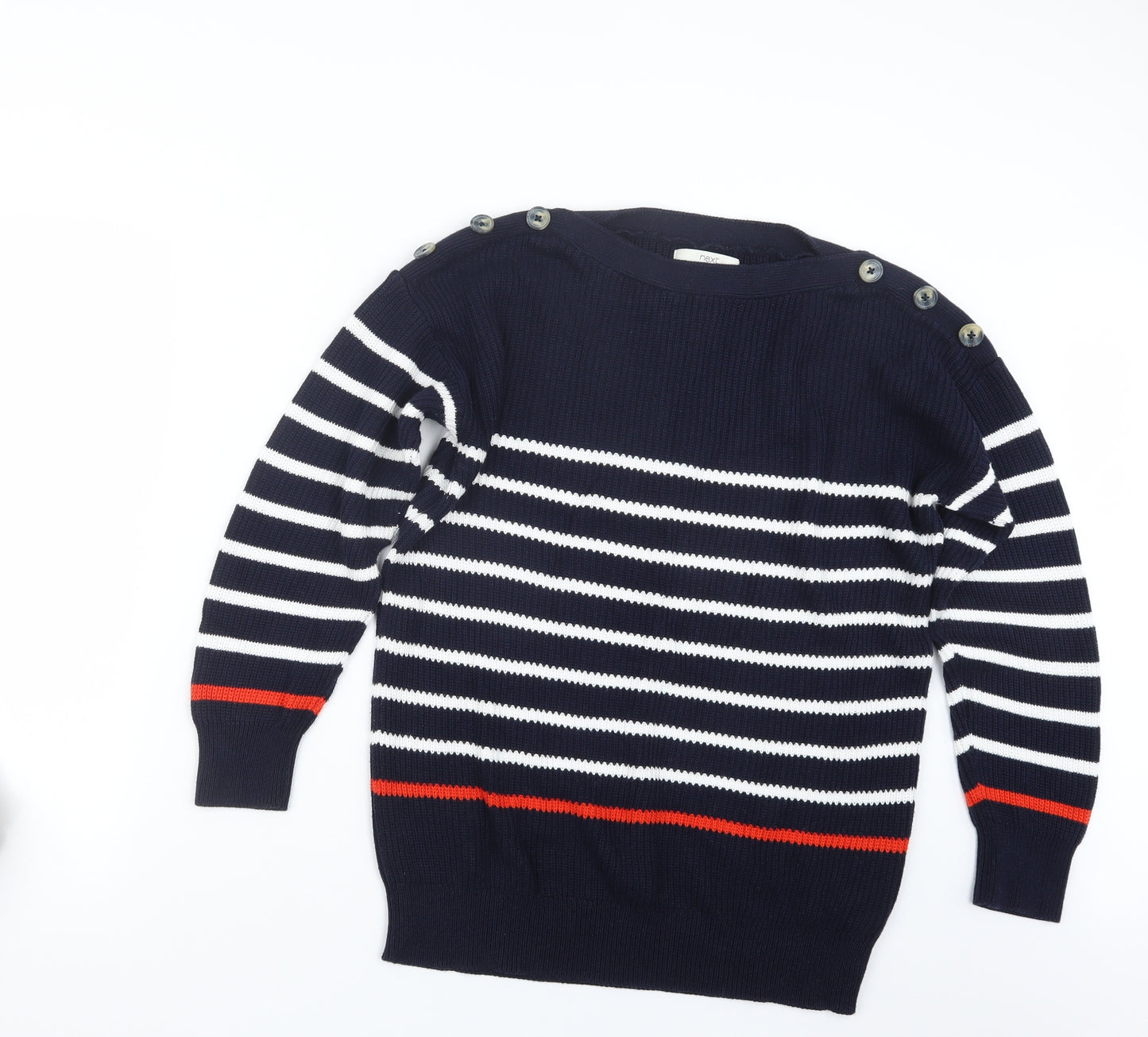 NEXT Womens Blue Striped Knit Pullover Jumper Size 18