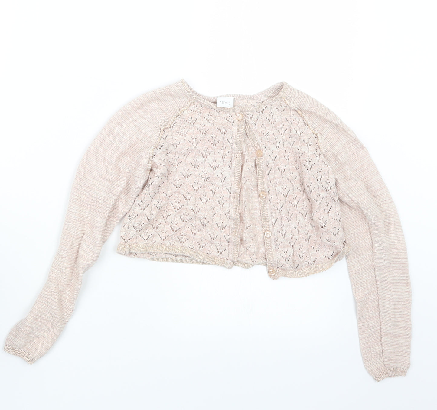 NEXT Girls Pink  Knit Cardigan Jumper Size 9 Years