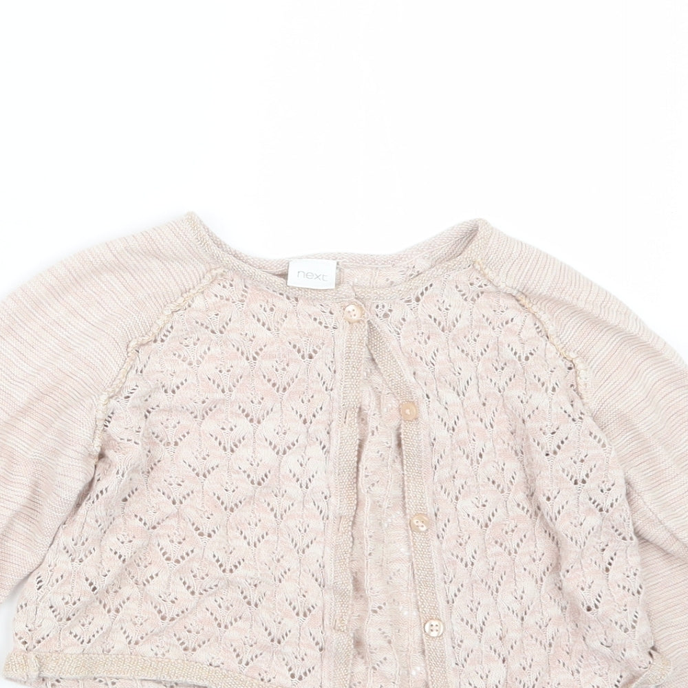 NEXT Girls Pink  Knit Cardigan Jumper Size 9 Years