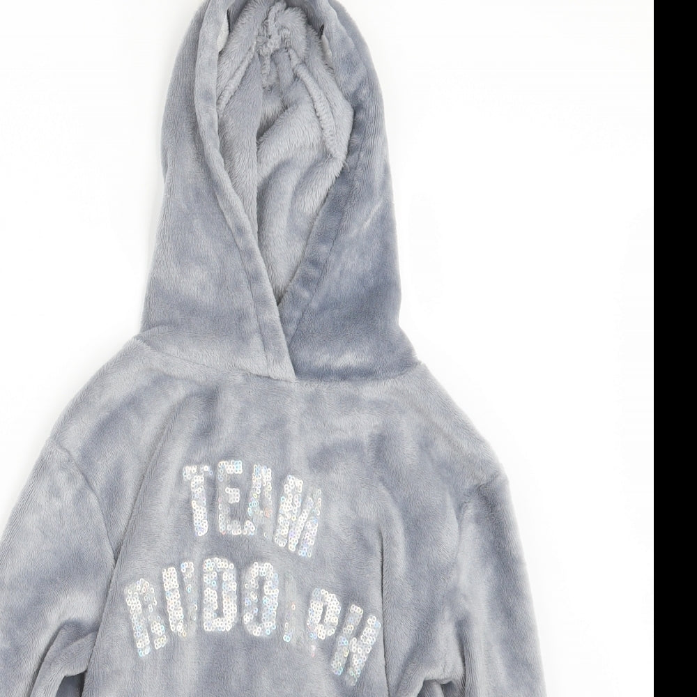 H&M Girls Grey   Pullover Hoodie Size 11-12 Years  - Christmas