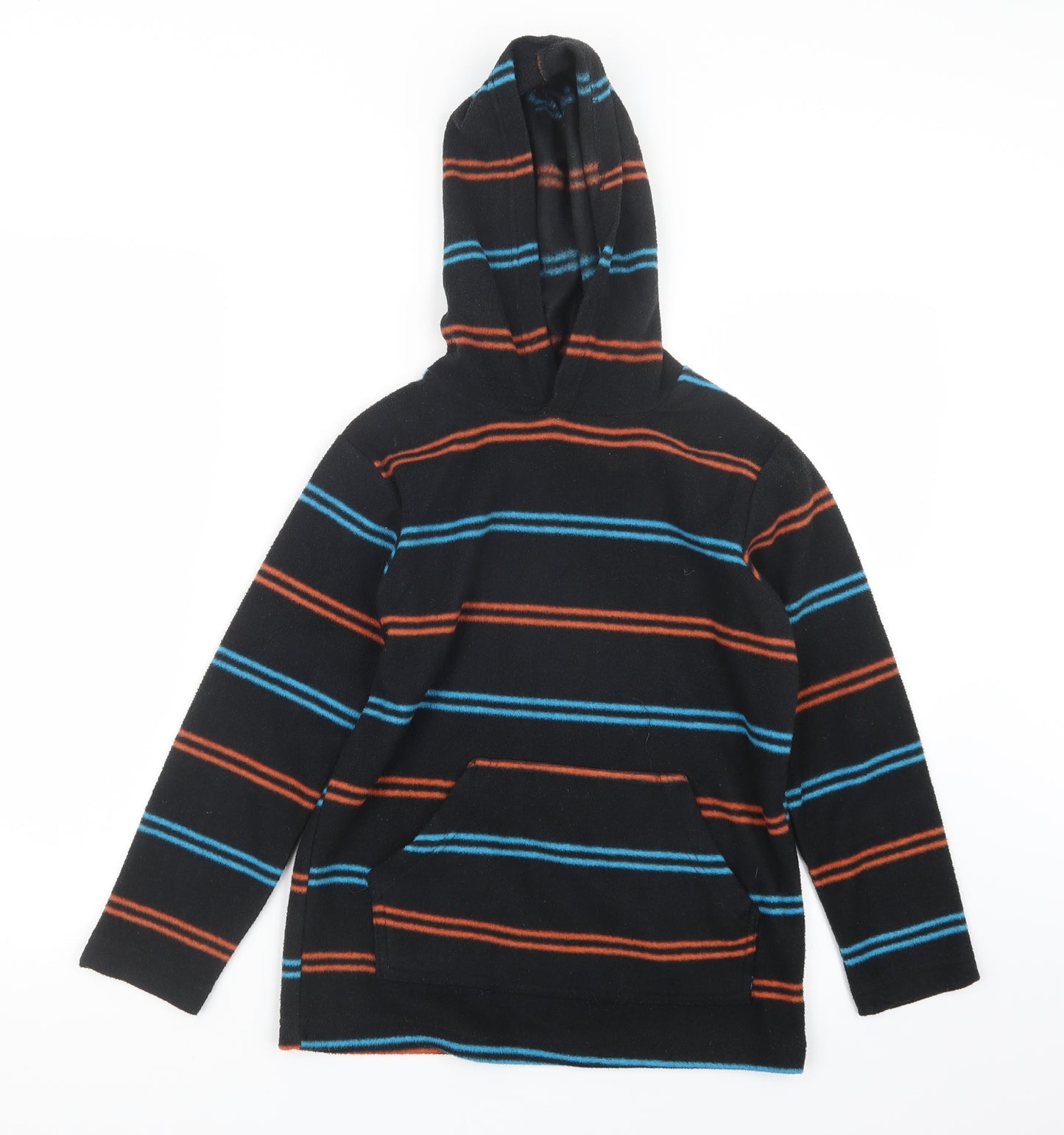 F&F Boys Black Striped  Pullover Hoodie Size 10-11 Years