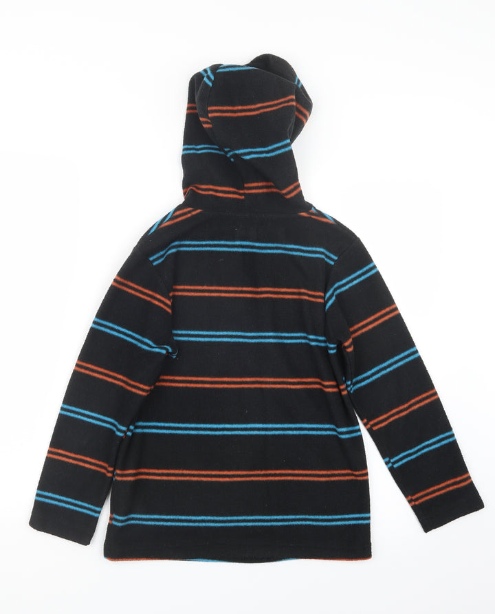 F&F Boys Black Striped Pullover Hoodie Size 10-11 Years