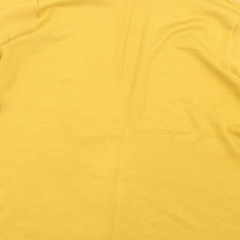 M&Co Womens Yellow  Knit Pullover Jumper Size 16