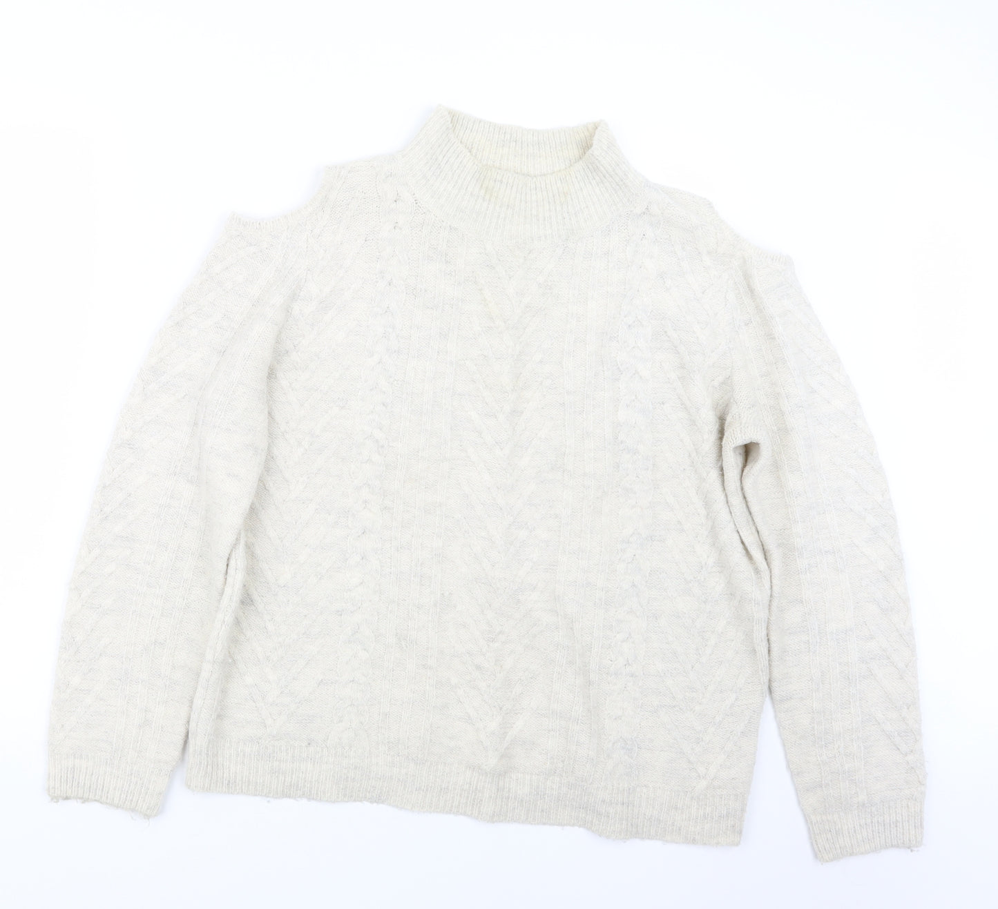 George Womens Beige  Knit Pullover Jumper Size 16  - Open Shoulders