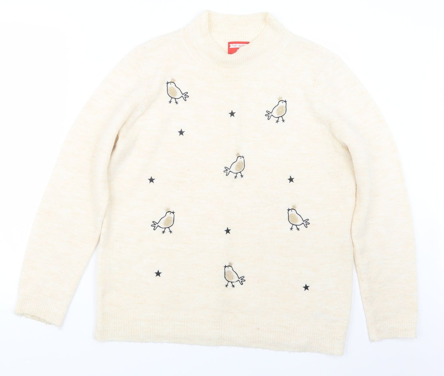 George Womens Beige  Knit Pullover Jumper Size 16  - Christmas