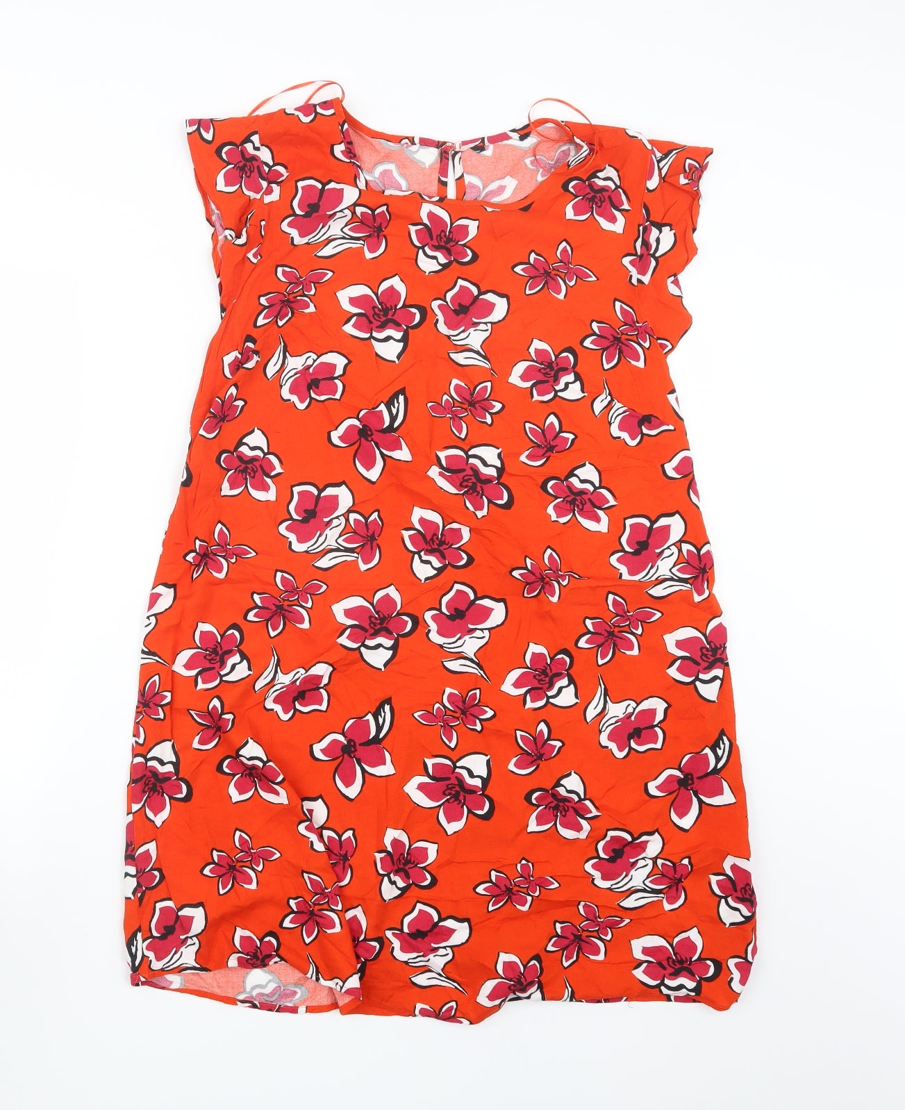 Matalan Womens Red Geometric  Basic T-Shirt Size 10  - Long