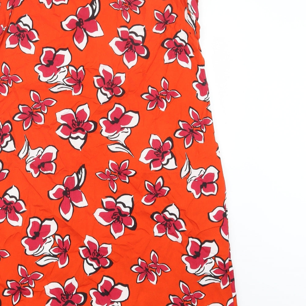 Matalan Womens Red Geometric  Basic T-Shirt Size 10  - Long