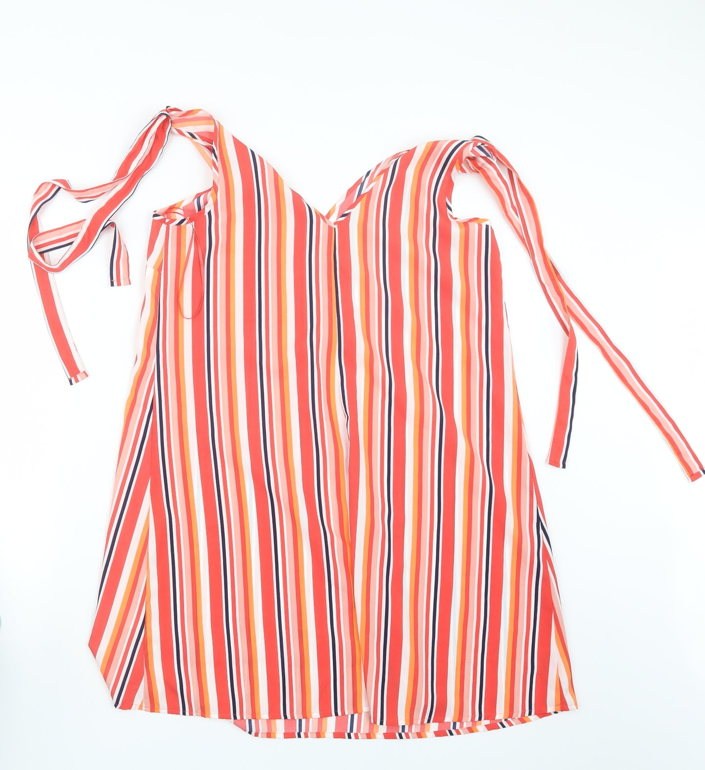 Matalan Womens Red Striped  Basic T-Shirt Size 8  - Long