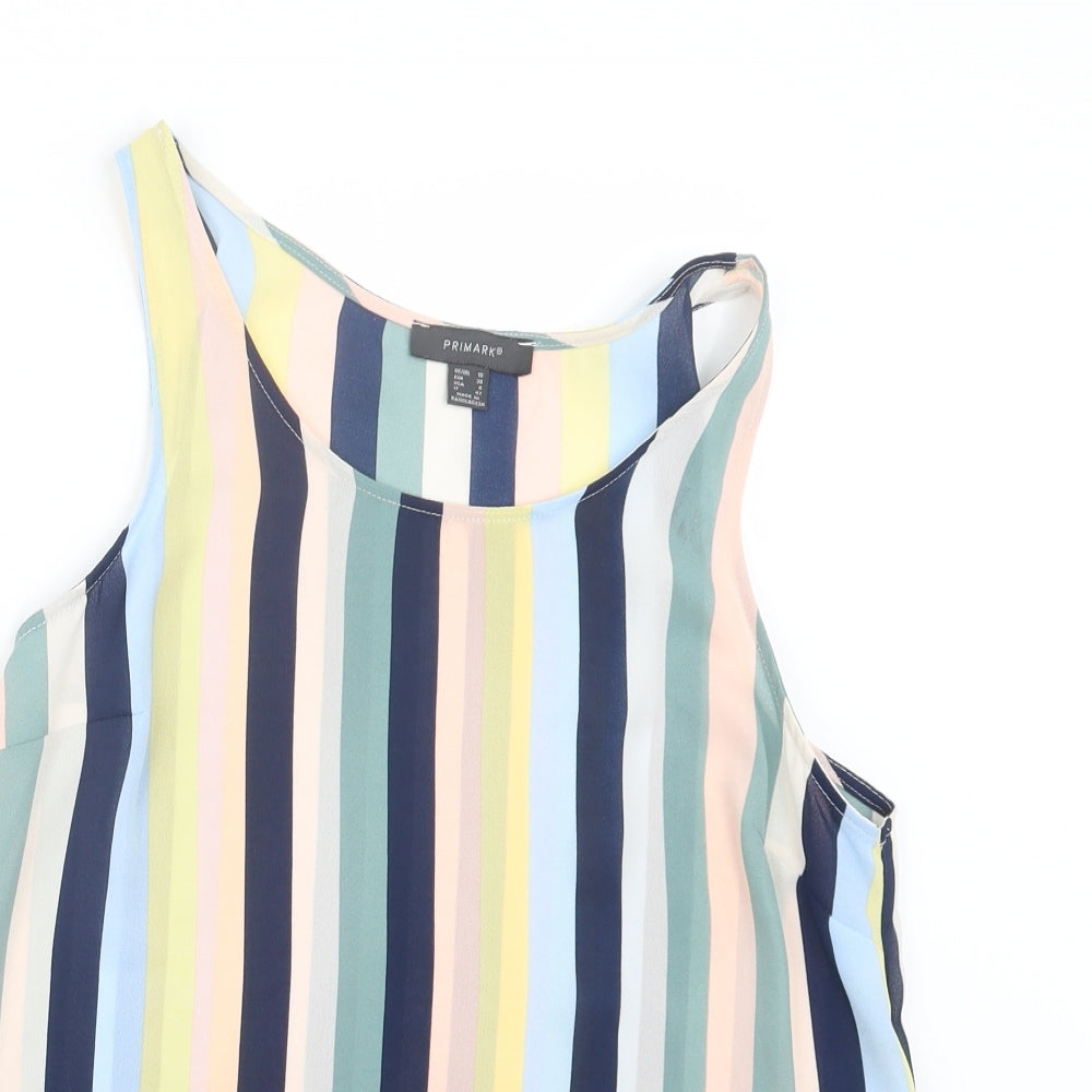 Primark Womens Blue Striped  Basic Tank Size 10