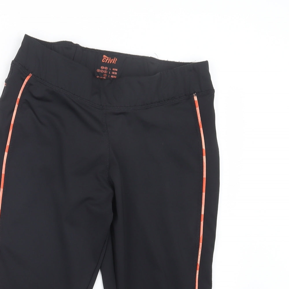 Crivit Womens Black   Cropped Leggings Size 18 L18 in