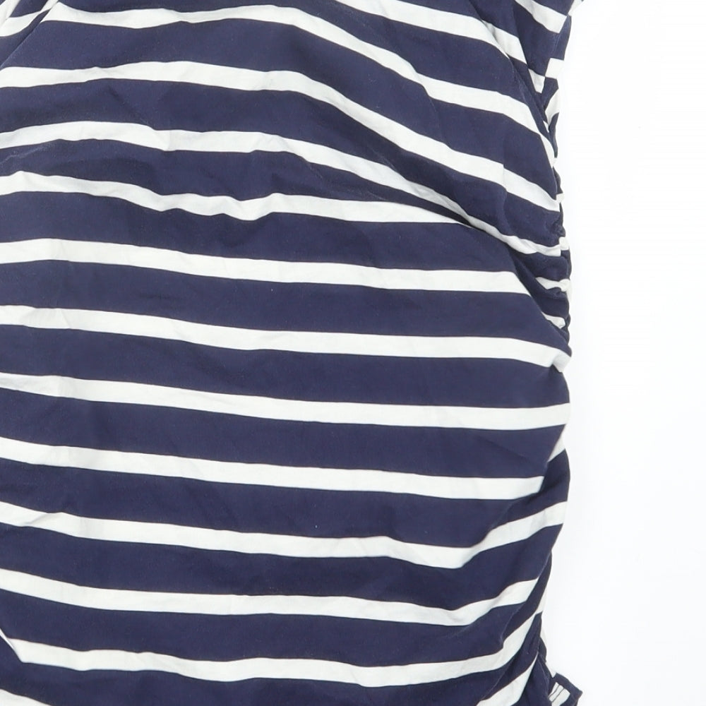 Dorothy Perkins Womens Blue Striped  Basic T-Shirt Size 14