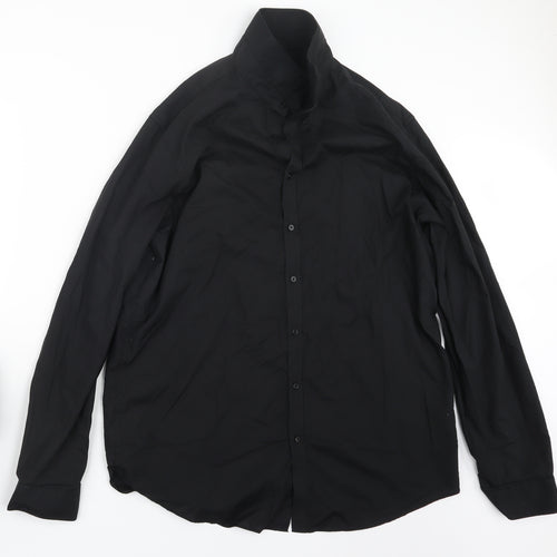 Debenhams Mens Black    Button-Up Size 17.5