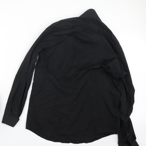 Debenhams Mens Black    Button-Up Size 17.5