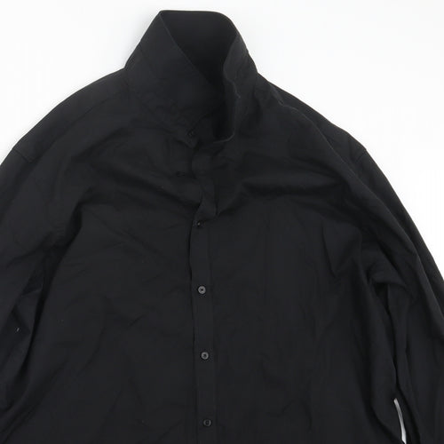 Debenhams Mens Black    Button-Up Size 17.5