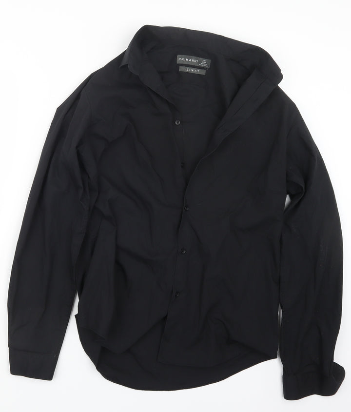 Primark Mens Black Button-Up Size 16