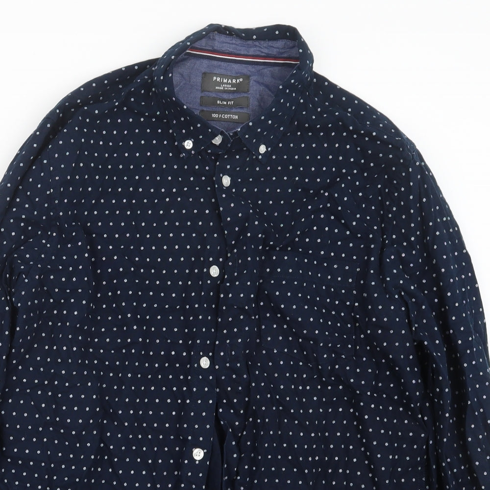 Primark Mens Blue    Button-Up Size L