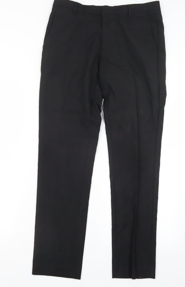 Burton Mens Black Trousers Size 31 in L30 in