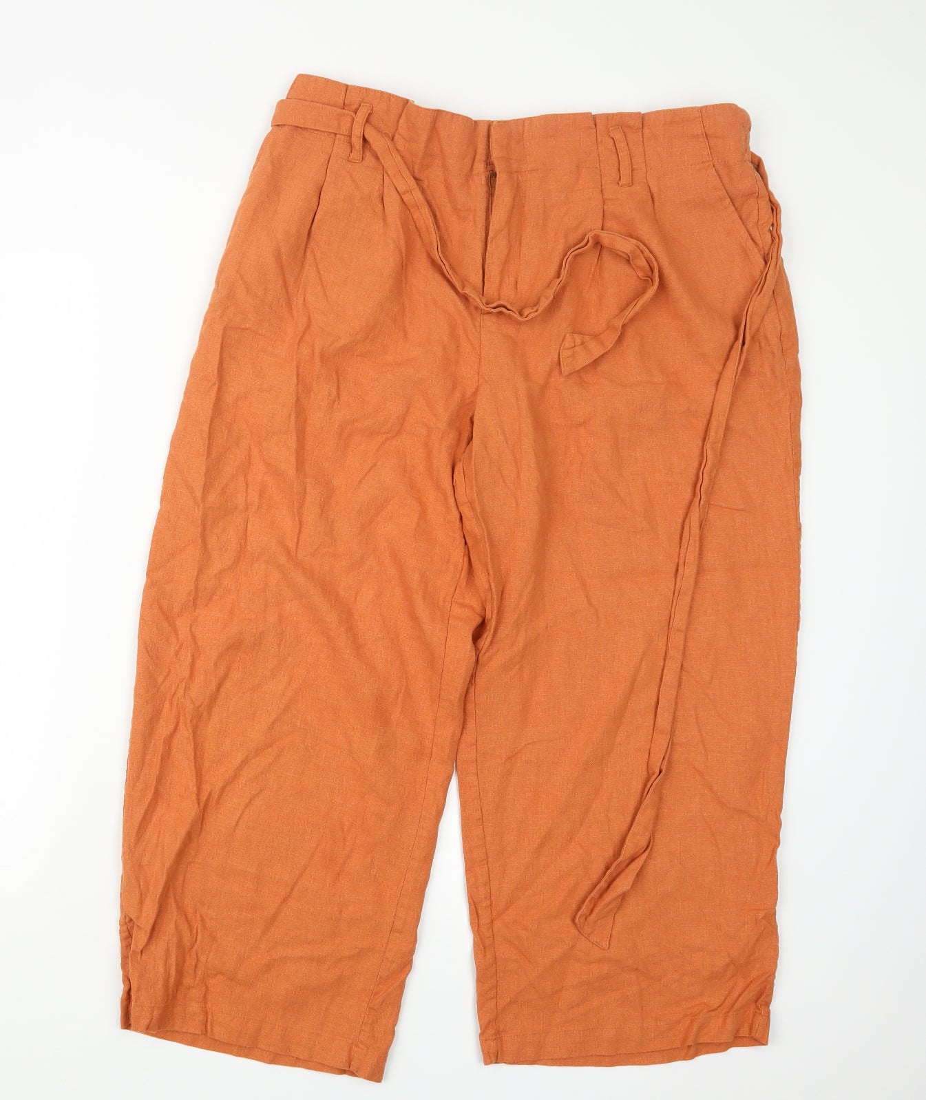 Fat Face Womens Orange   Cropped Trousers Size 32 in L22.5 in