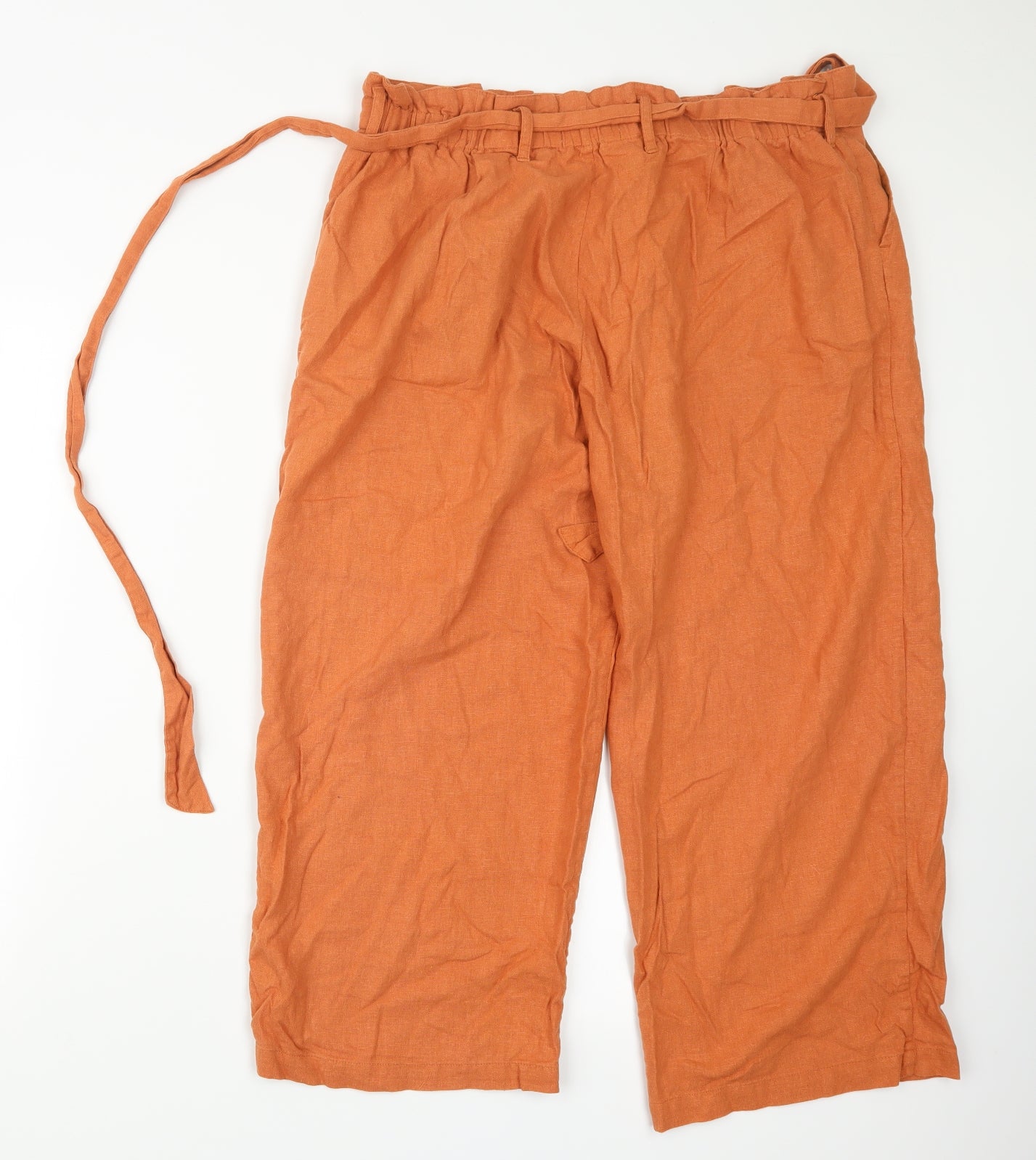 Fat Face Womens Orange   Cropped Trousers Size 32 in L22.5 in