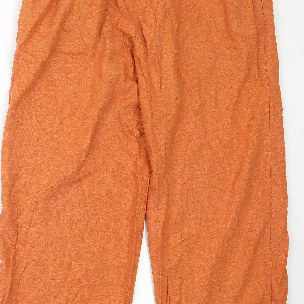 Fat Face Womens Orange   Cropped Trousers Size 32 in L22.5 in