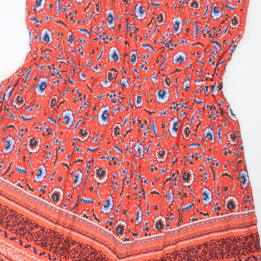 NEXT Womens Pink Floral  Playsuit One-Piece Size 22