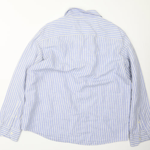 Blue Harbour Mens Blue Striped   Button-Up Size L