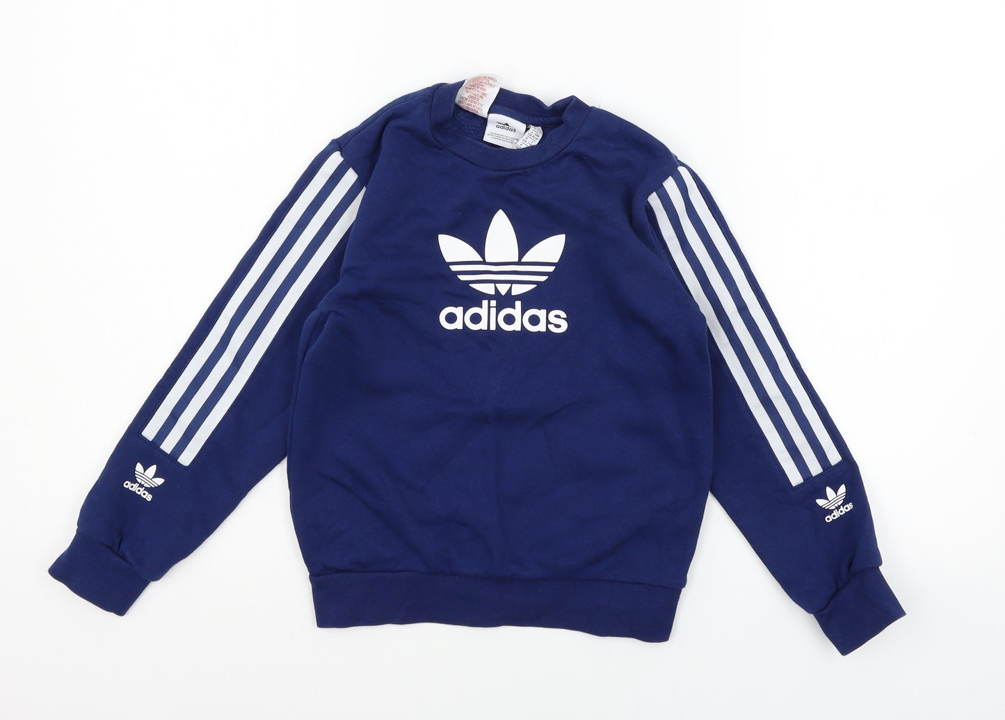 adidas Boys Blue  Jersey Pullover Sweatshirt Size 7-8 Years