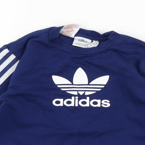 adidas Boys Blue  Jersey Pullover Sweatshirt Size 7-8 Years