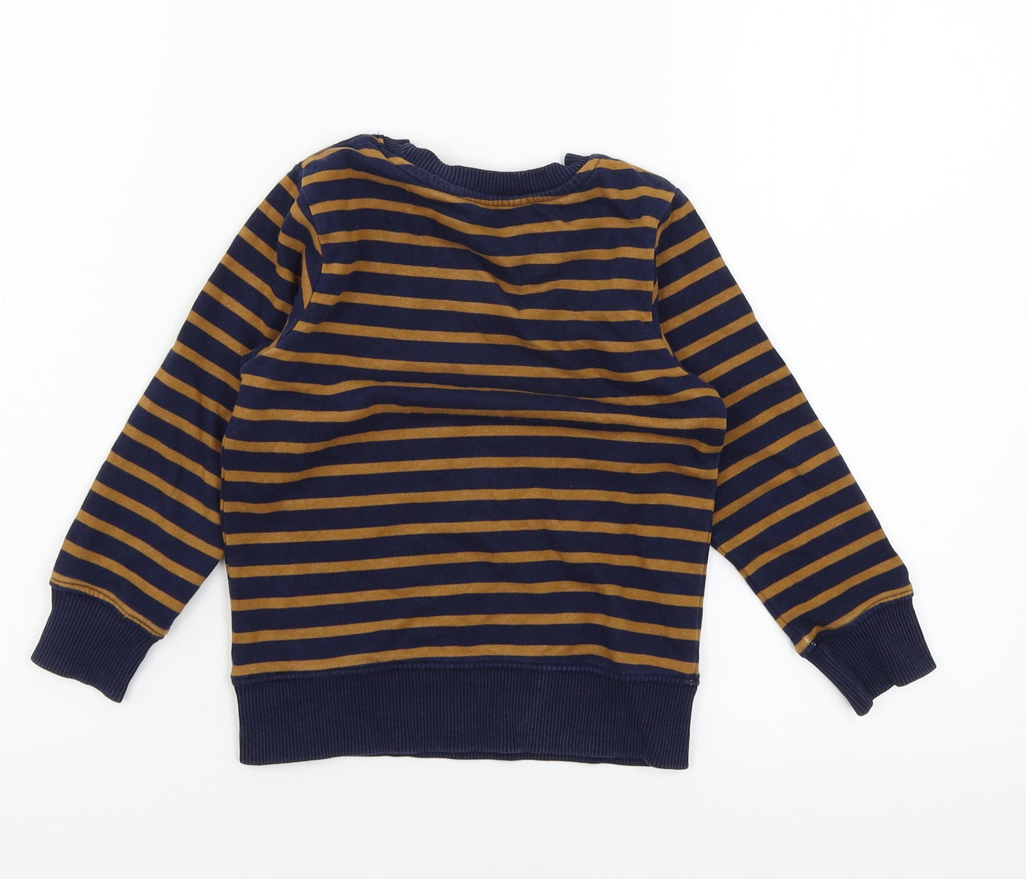 H&M Boys Blue Striped Jersey Pullover Sweatshirt Size 3-4 Years
