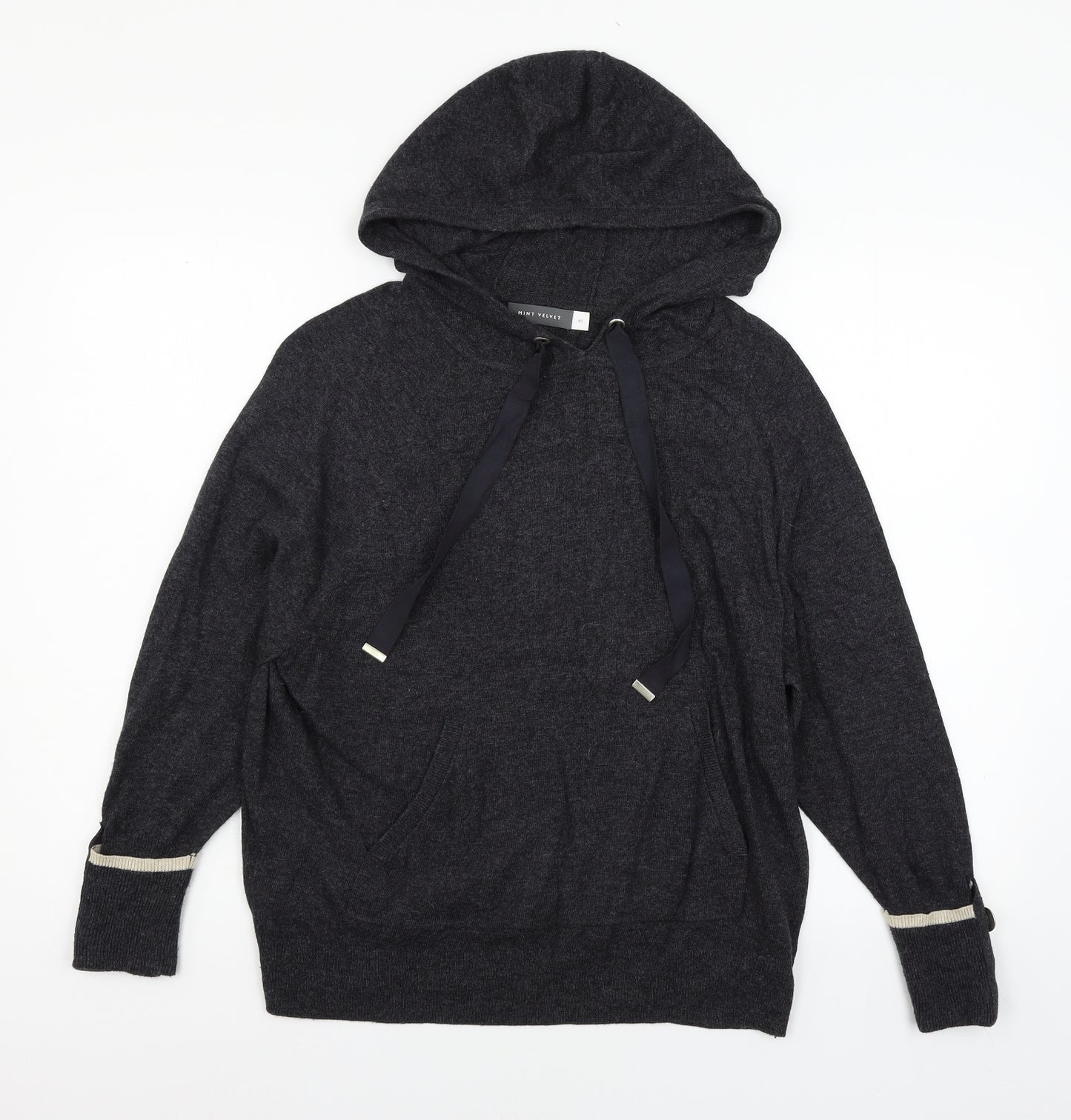 Mint Velvet Womens Blue  Knit Pullover Hoodie Size XS