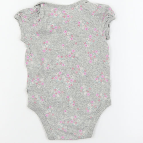 Gap Girls Grey Floral Jersey Babygrow One-Piece Size 18-24 Months