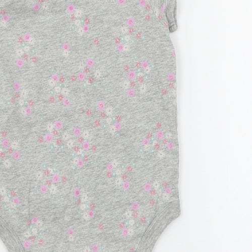 Gap Girls Grey Floral Jersey Babygrow One-Piece Size 18-24 Months
