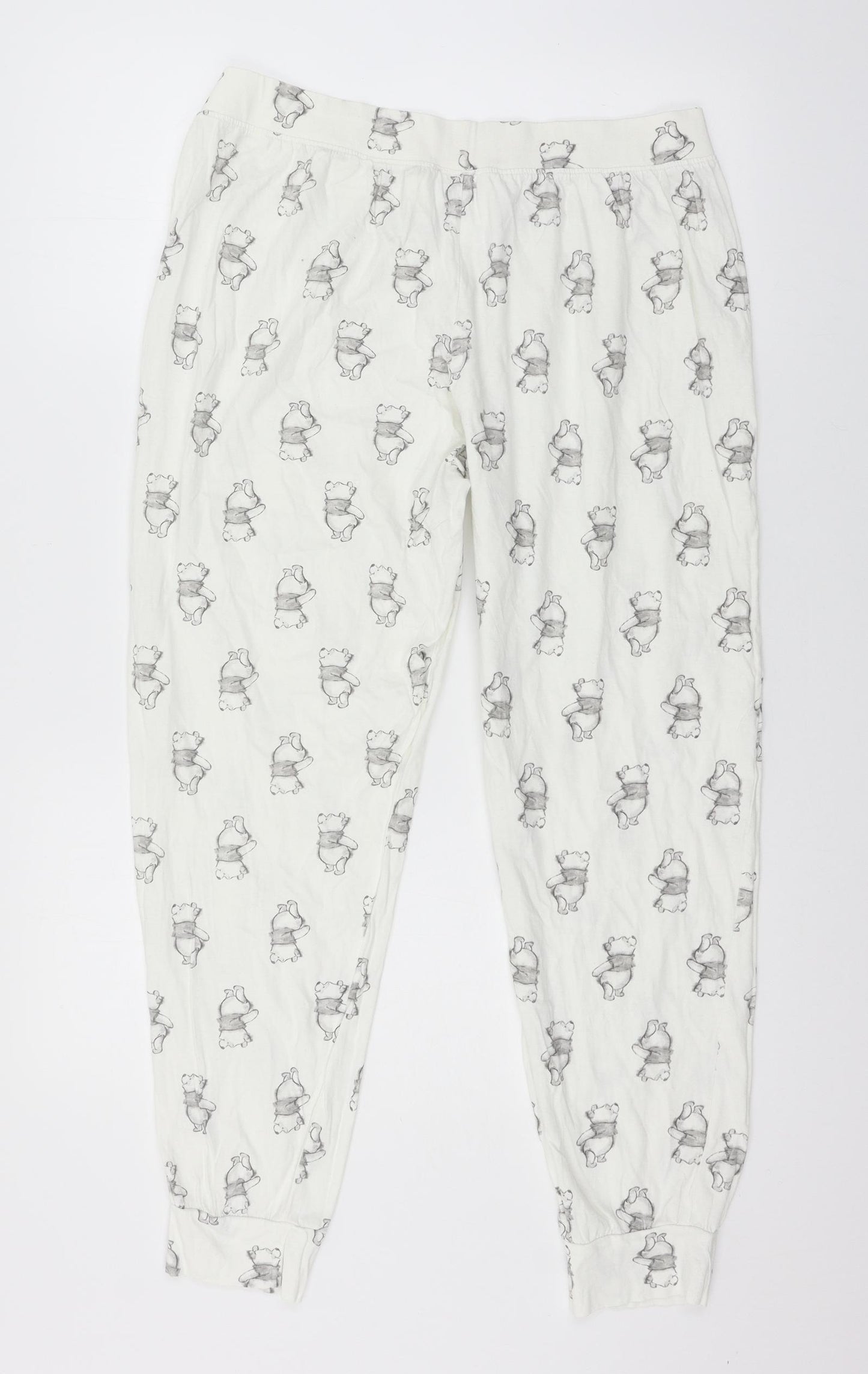 TU Womens White Geometric Jersey Capri Pyjama Pants Size 16  - Winnie The Pooh