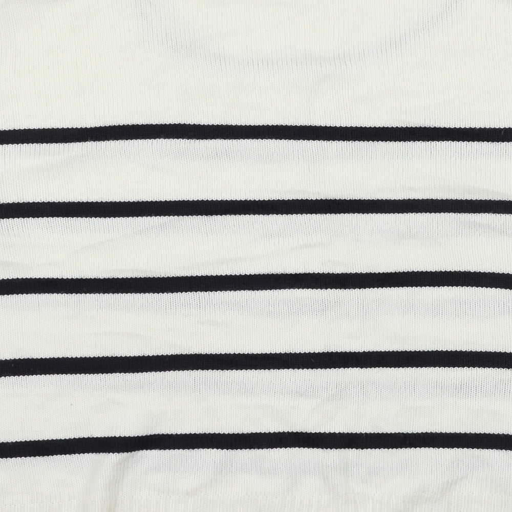 TU Womens White Striped Knit Pullover Jumper Size 18