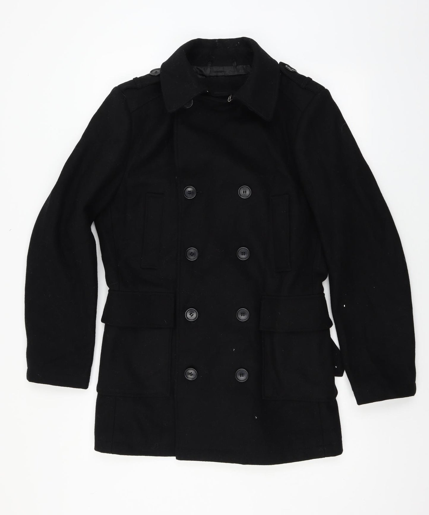 Burton Mens Black   Pea Coat Coat Size S