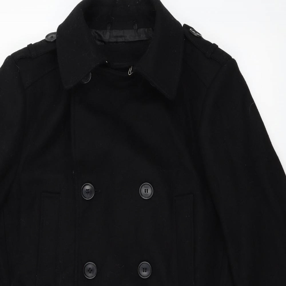 Burton Mens Black   Pea Coat Coat Size S