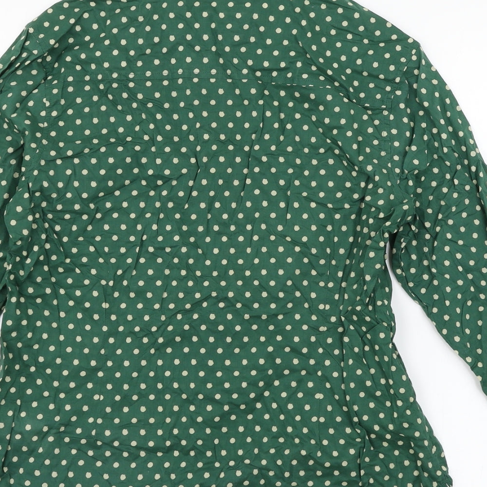 Seasalt Womens Green Polka Dot  Basic Button-Up Size 14