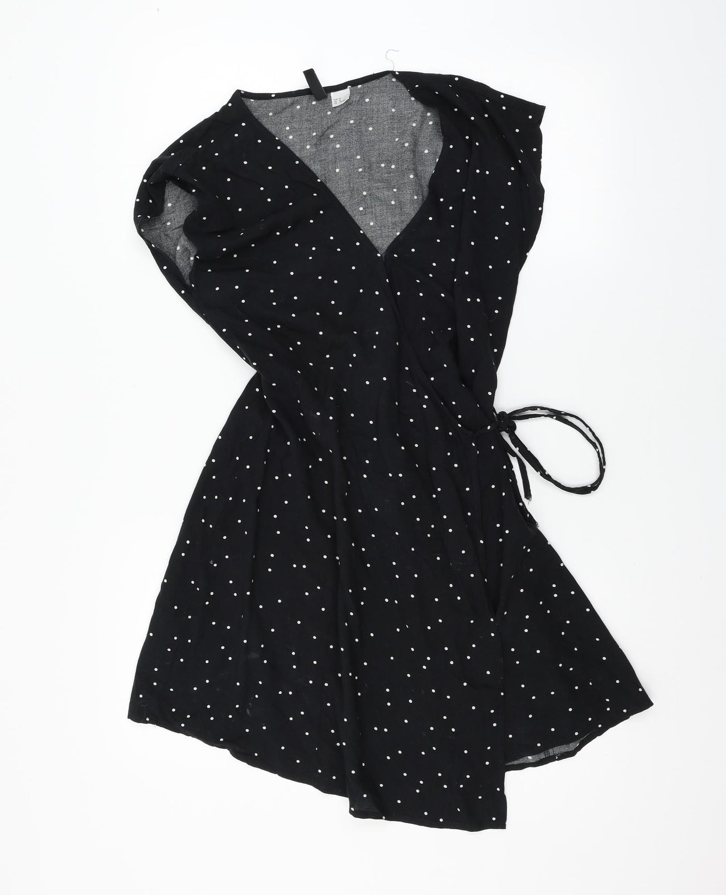 Divided by H&M Womens Black Polka Dot  Wrap Dress  Size 12