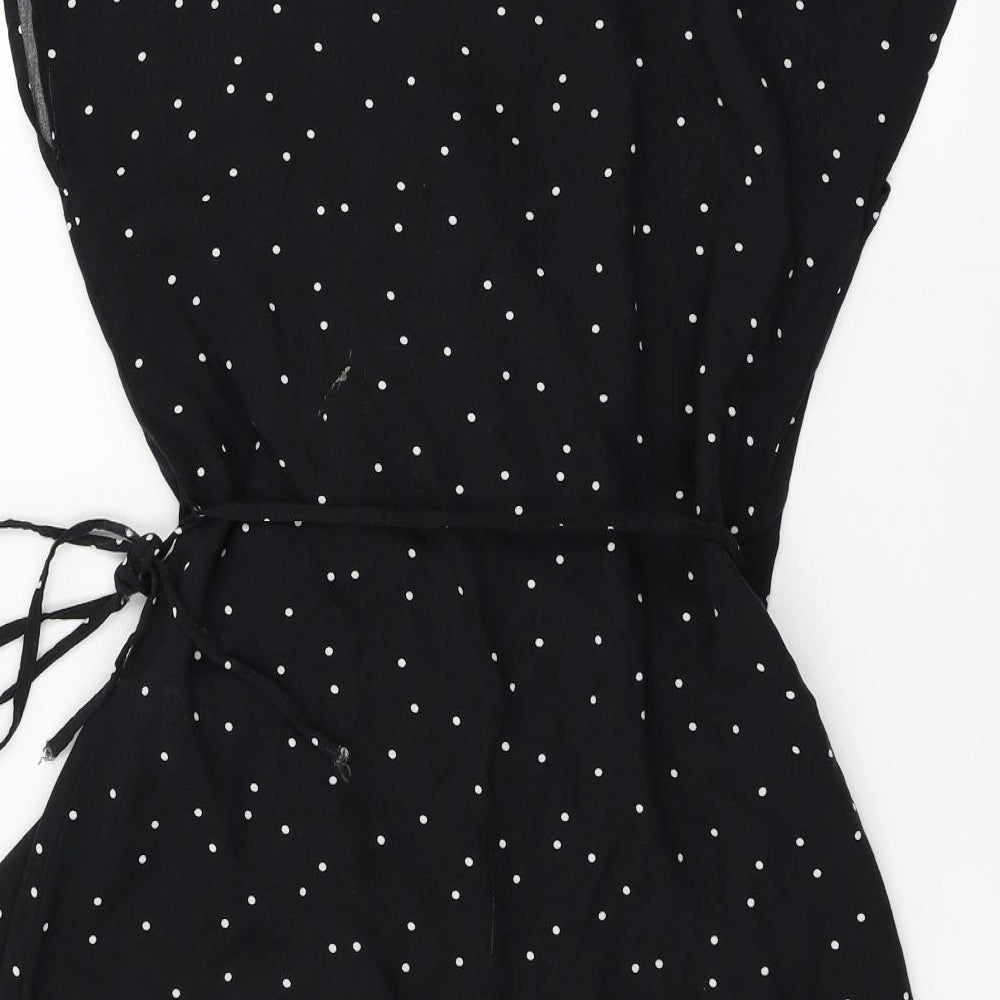 Divided by H&M Womens Black Polka Dot  Wrap Dress  Size 12