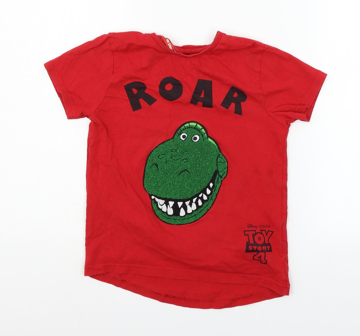 Toy Story 4 Boys Red  Jersey Basic T-Shirt Size 7-8 Years  - Rex Toy Story