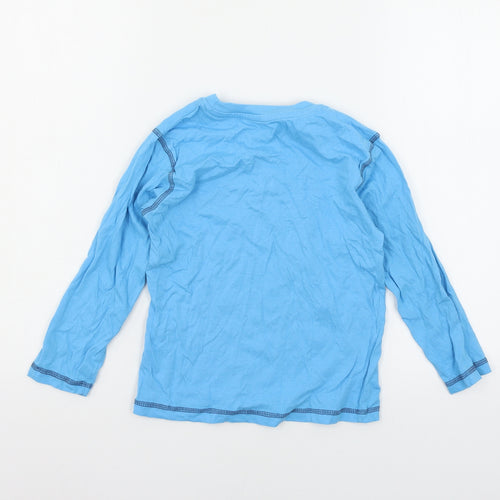 Preworn Boys Blue Geometric Jersey Basic T-Shirt Size 6-7 Years  - Monster Lewis
