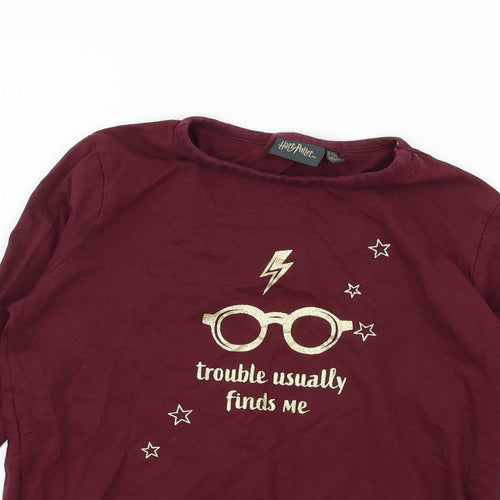 Harry Potterq Girls Red Geometric Jersey Top Pyjama Top Size 10-11 Years  - Trouble usually finds me