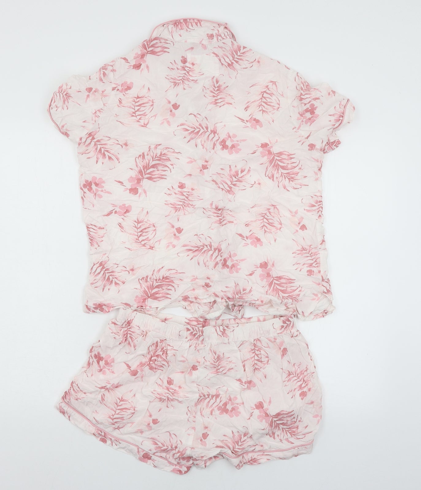 TU Womens Pink Floral  Top Pyjama Set Size 12