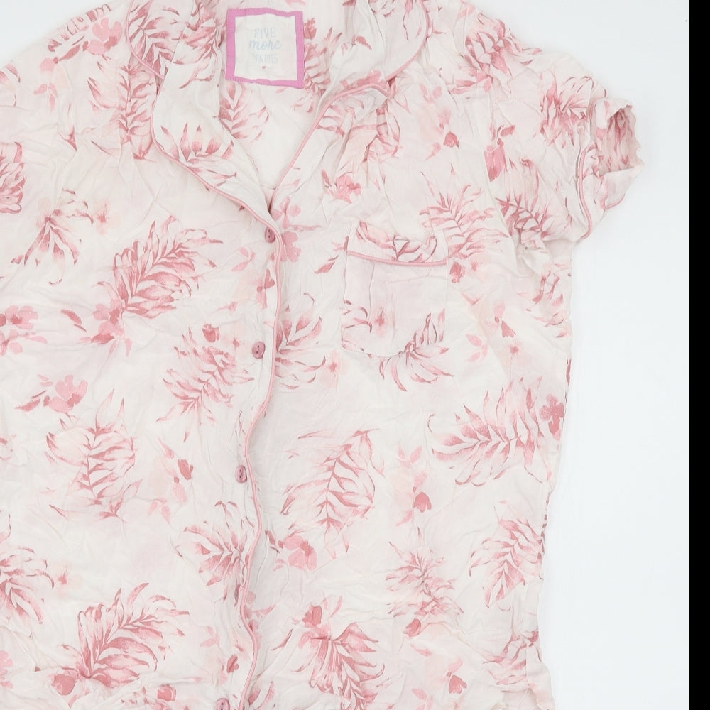 TU Womens Pink Floral  Top Pyjama Set Size 12