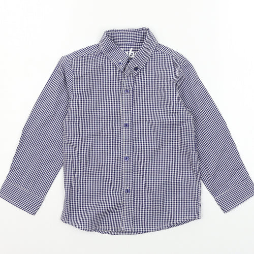 Rebel Girls Blue Check  Basic Button-Up Size 4-5 Years